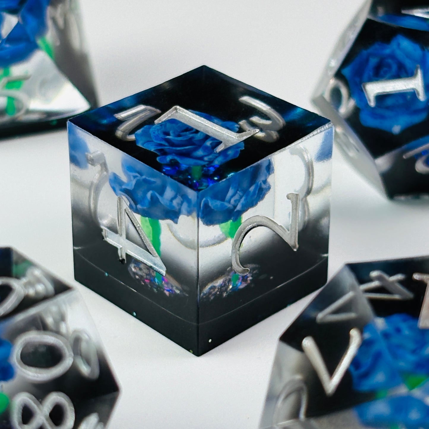 Rose DnD Dice Set, Sharp Edge D&D Dice Full Set, Dungeons and Dragons Polyhedral RPG DND Dice D6, D20, Gift for Gamer