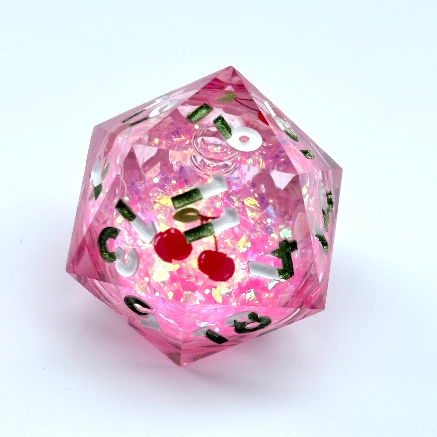 Cherry Pop Dice Liquid Core DnD Dice Set, Sharp Edge D&D Dice Full Set, Dungeons and Dragons Polyhedral RPG DND Dice D6, D20, Gift for Gamer