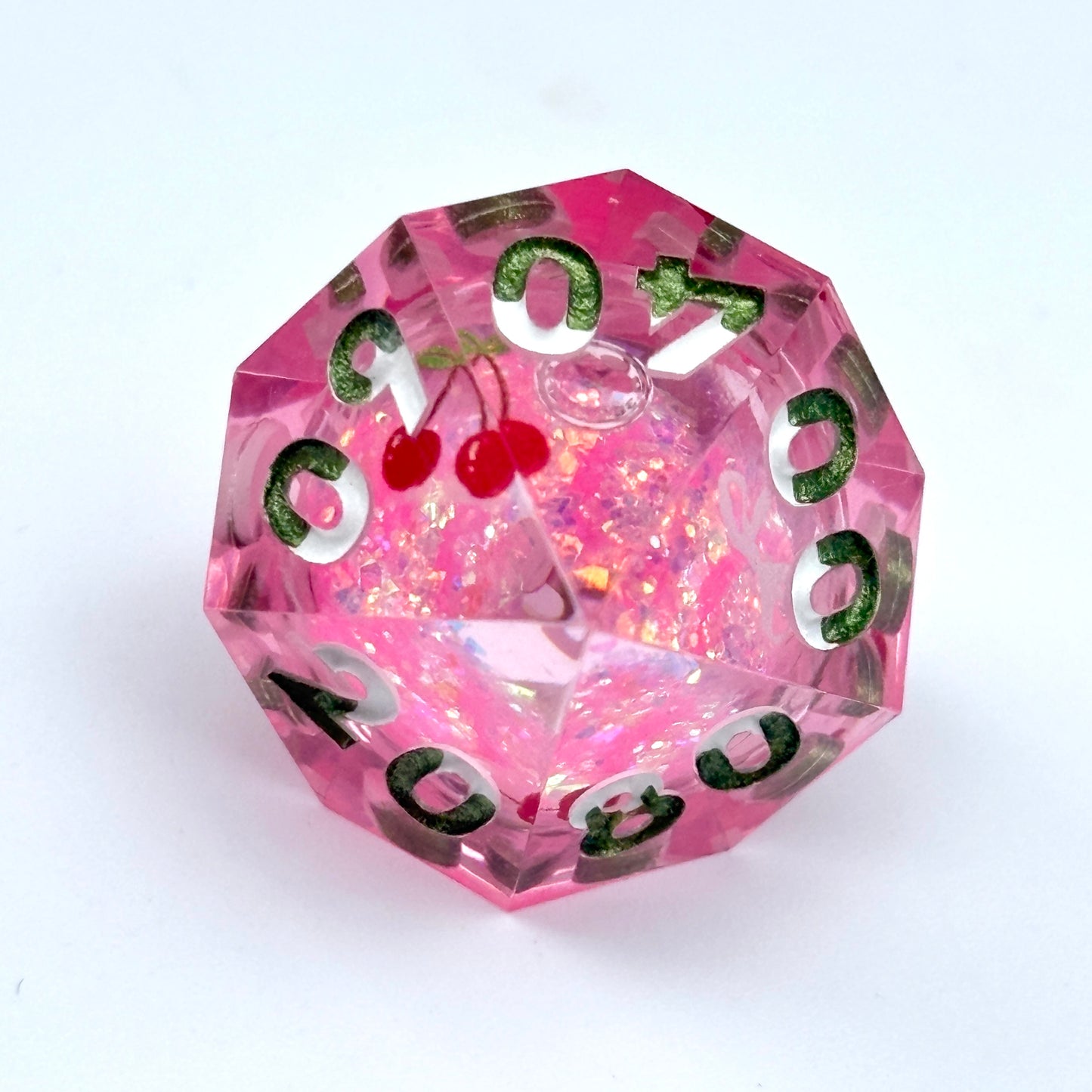 Cherry Pop Dice Liquid Core DnD Dice Set, Sharp Edge D&D Dice Full Set, Dungeons and Dragons Polyhedral RPG DND Dice D6, D20, Gift for Gamer