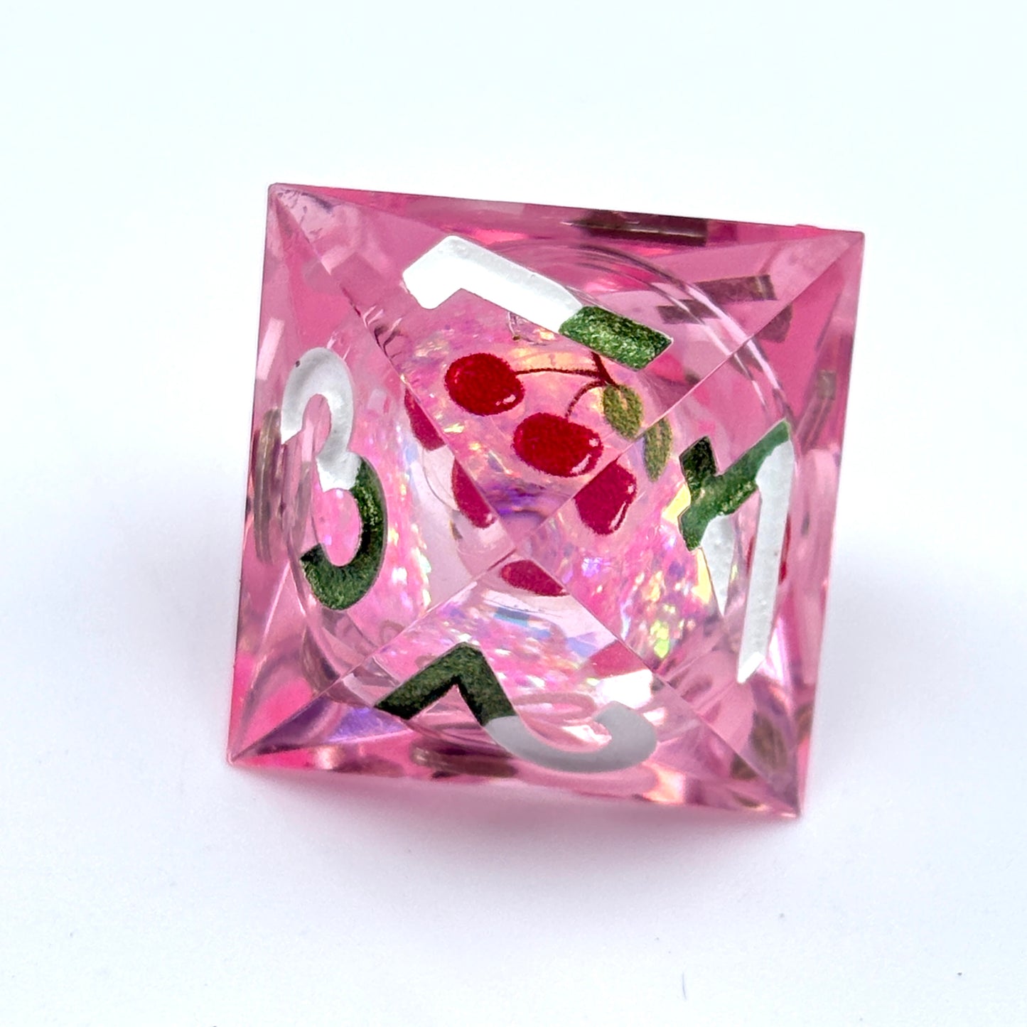Cherry Pop Dice Liquid Core DnD Dice Set, Sharp Edge D&D Dice Full Set, Dungeons and Dragons Polyhedral RPG DND Dice D6, D20, Gift for Gamer