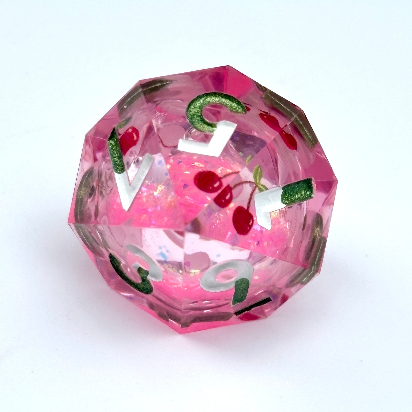 Cherry Pop Dice Liquid Core DnD Dice Set, Sharp Edge D&D Dice Full Set, Dungeons and Dragons Polyhedral RPG DND Dice D6, D20, Gift for Gamer
