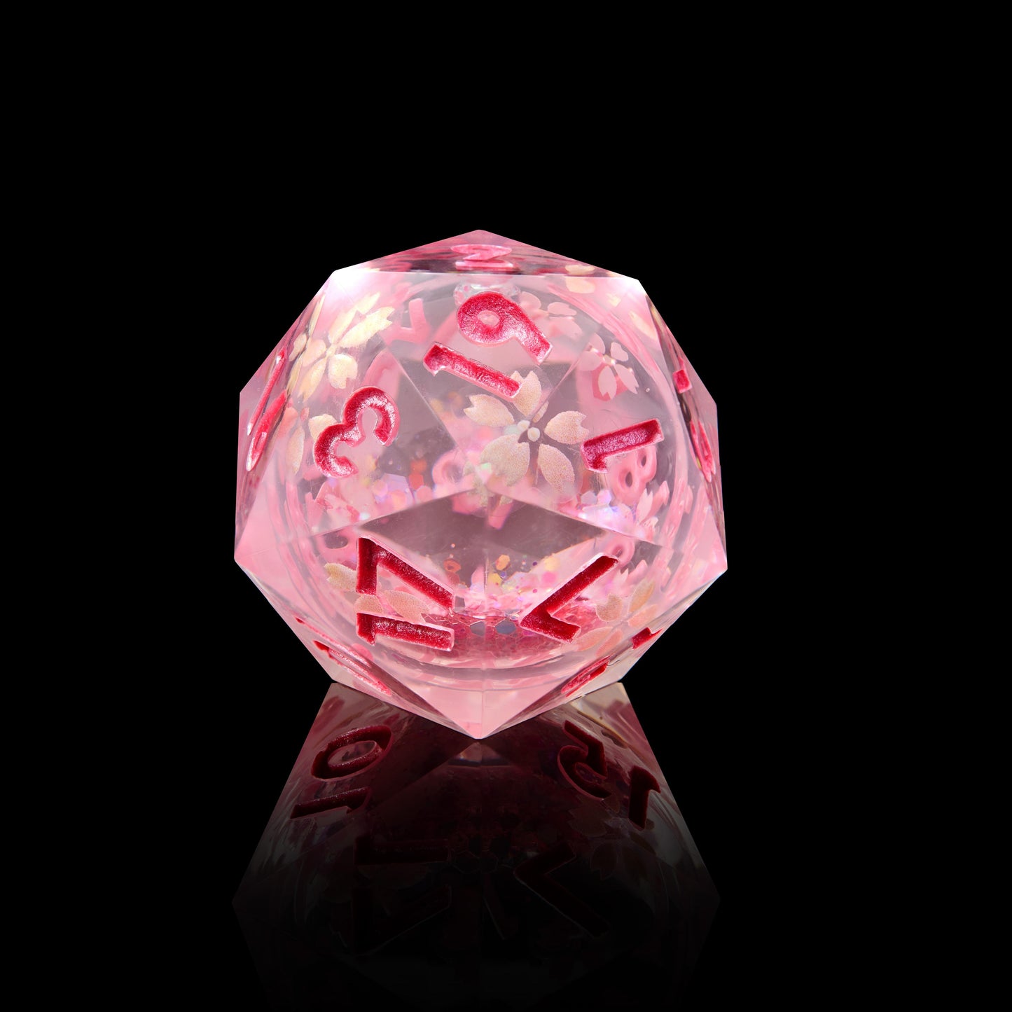Sakura Drift DnD Dice Set, Sakura D&D Liquid Core Dice Set, Pink Dungeons And Dragons Dice Set, Table Role Playing Games Dice Set