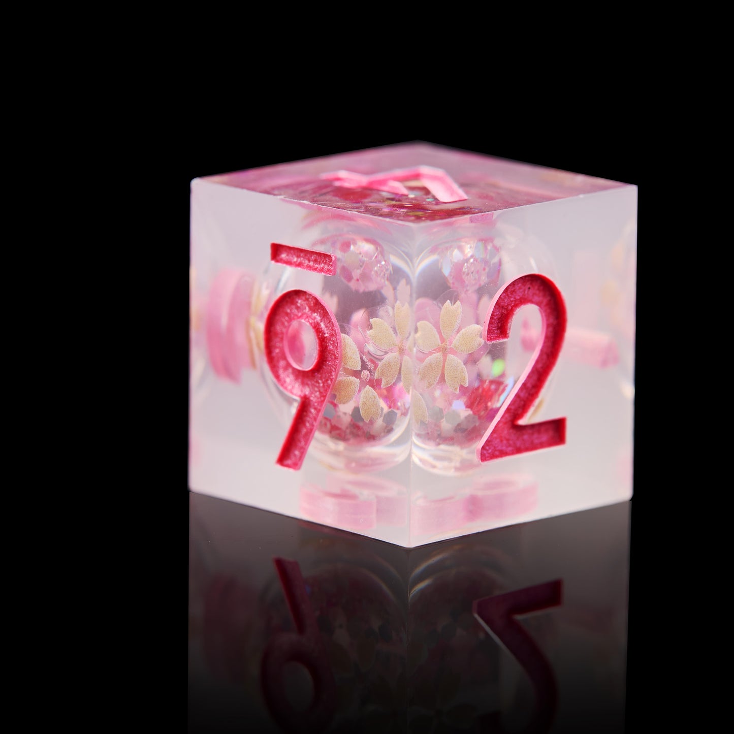 Sakura Drift DnD Dice Set, Sakura D&D Liquid Core Dice Set, Pink Dungeons And Dragons Dice Set, Table Role Playing Games Dice Set