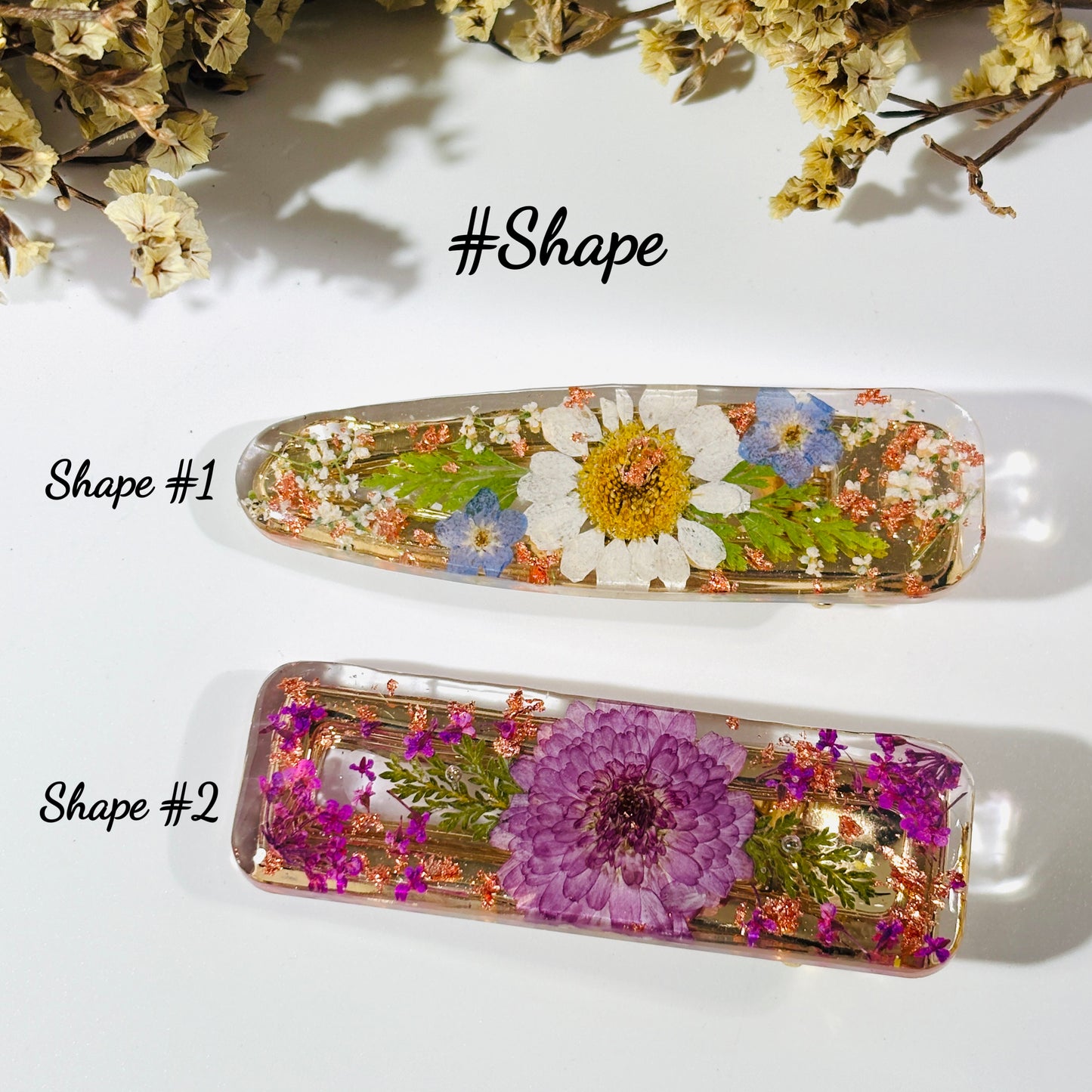 Personalized Birth Month Flower Hair Clips, Resin Hairpins, Real Flower Hair Accessories, Dried Flower Jewelry, Birthday Gift For Her