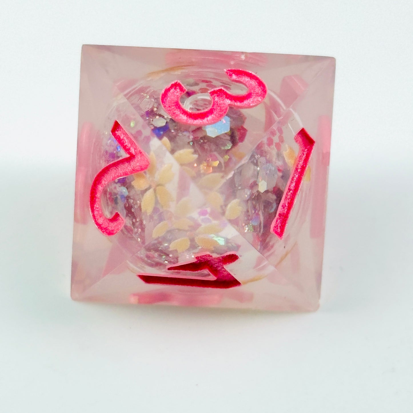 Sakura Drift DnD Dice Set, Sakura D&D Liquid Core Dice Set, Pink Dungeons And Dragons Dice Set, Table Role Playing Games Dice Set