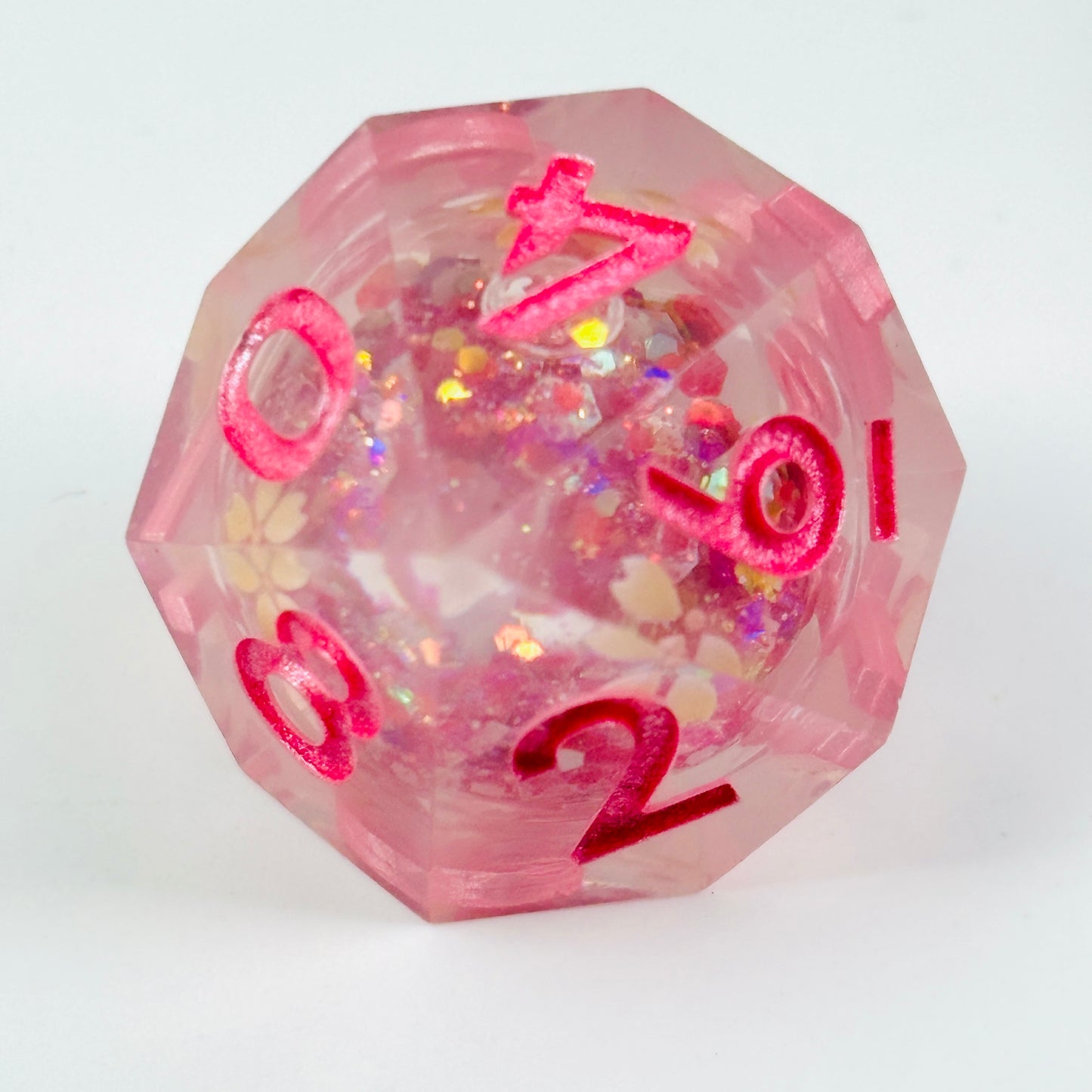 Sakura Drift DnD Dice Set, Sakura D&D Liquid Core Dice Set, Pink Dungeons And Dragons Dice Set, Table Role Playing Games Dice Set