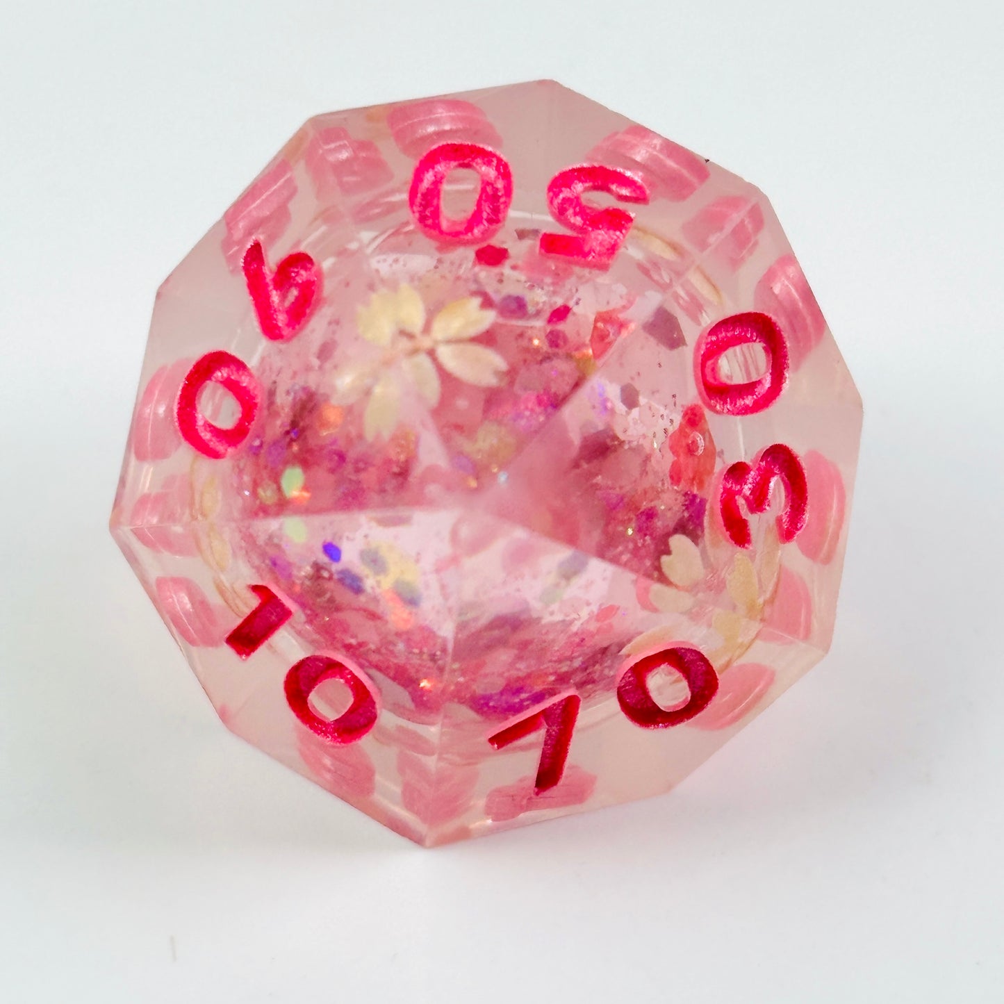 Sakura Drift DnD Dice Set, Sakura D&D Liquid Core Dice Set, Pink Dungeons And Dragons Dice Set, Table Role Playing Games Dice Set